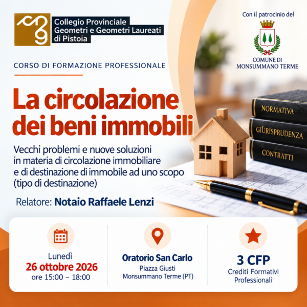 Monsummano Terme – Corso: “La circolazione dei beni Immobili”.