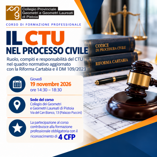 Pistoia – Corso: “Il CTU nel processo civile “