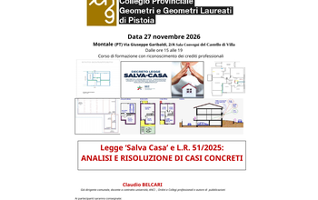 Montale – Corso: “Salva Casa e L.R. 51/2025 Analisi e risoluzione di casi concreti” con Claudio Belcari