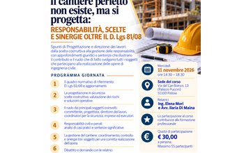 Pistoia – Corso: “Il cantiere perfetto non esiste, ma si progetta” 11-11-2026