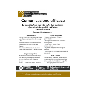 Corso: “La comunicazione efficace” – Conferma adesione