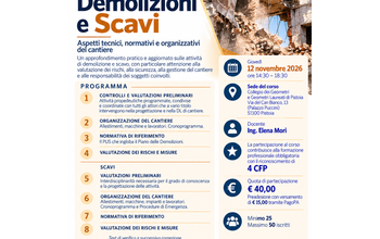 Pistoia – Corso: “Demolizioni e Scavi” – Preadesioni